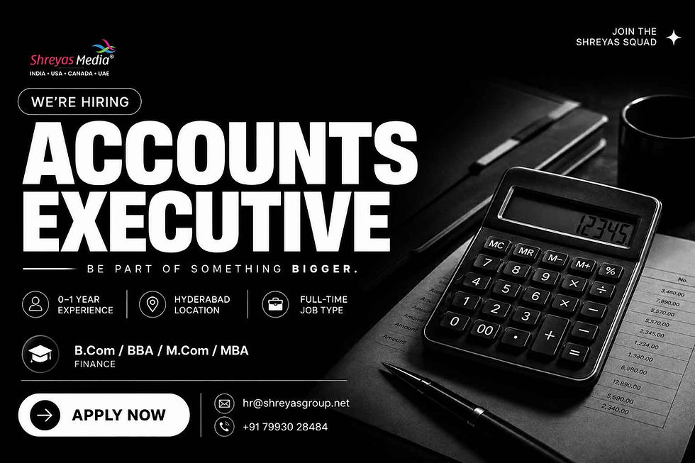 Accounts Executive Job in Shreyas Media