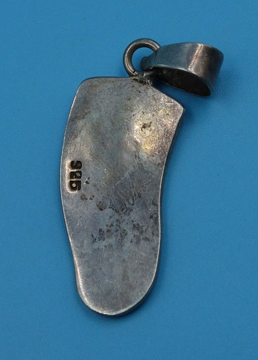 Vintage .925 sterling silver fish bone pendant