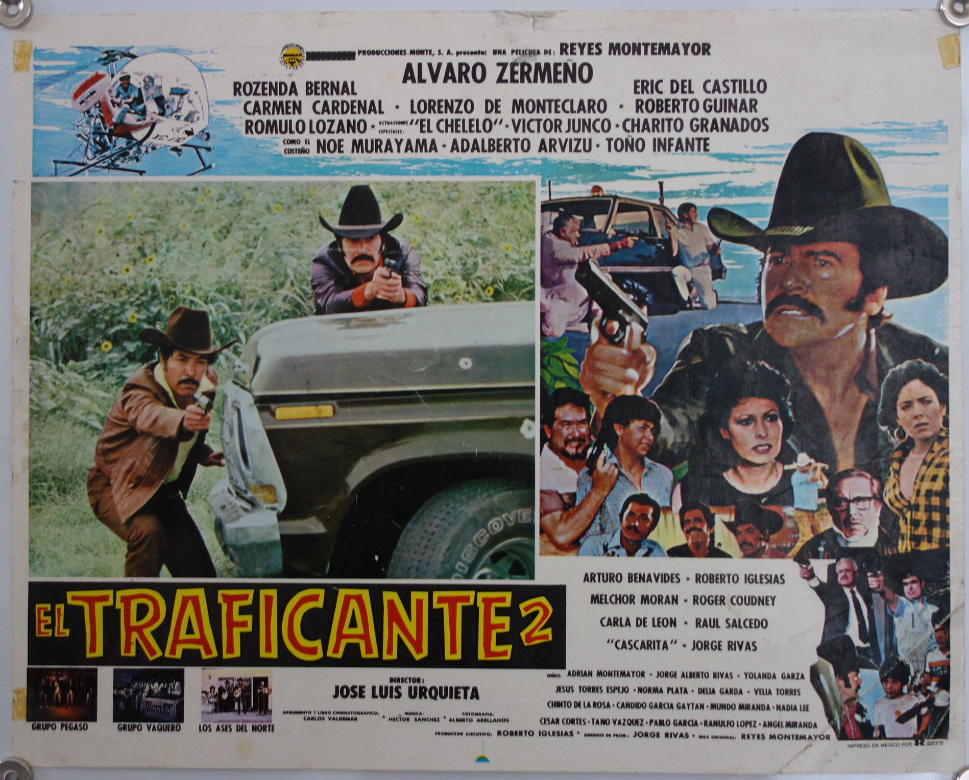 Traficante 2 movie poster: Alvaro Zermeno, action scene