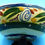 Miniatura: Hand-painted vintage bowl, green and blue floral pattern