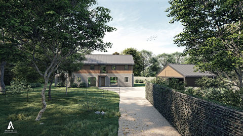 Contemporary New Build CGI, Flint Cottage, Alby Hill, Norfolk