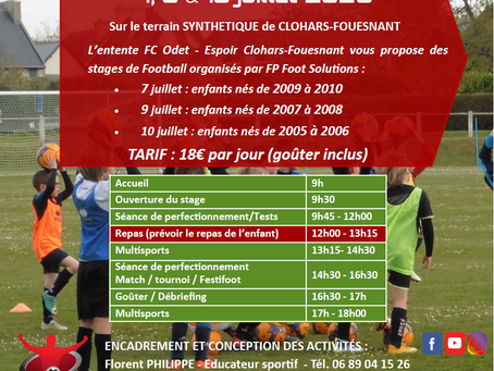 Stage de Foot de juillet