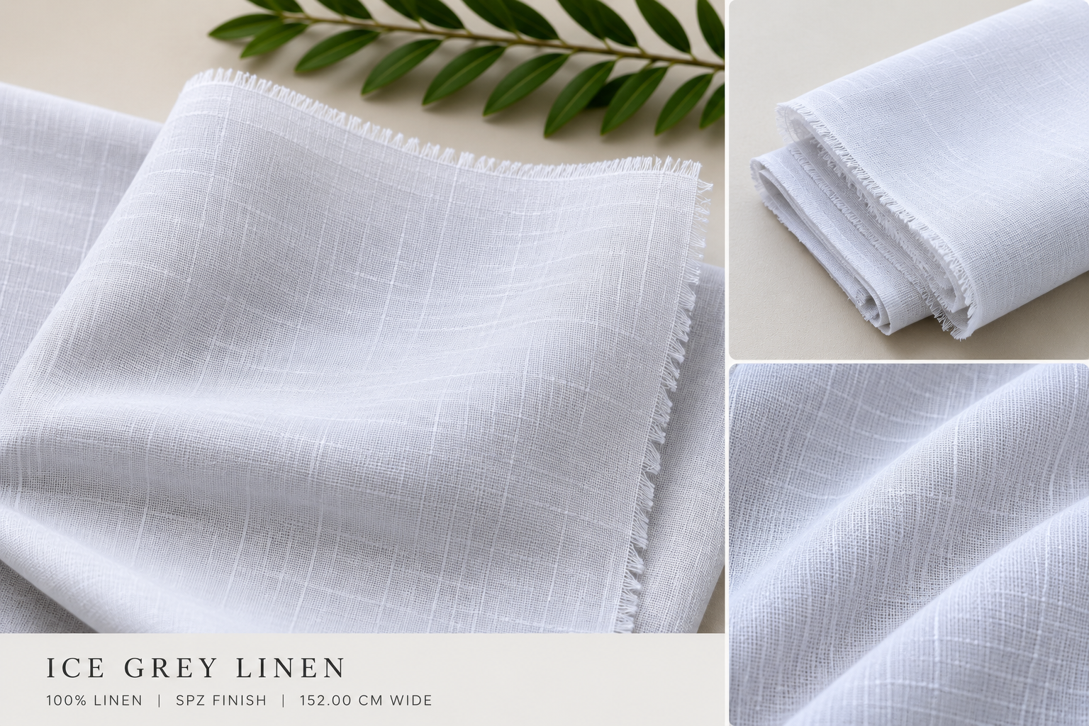 Newmills Ice Grey Yarn Dye Linen Fabric
