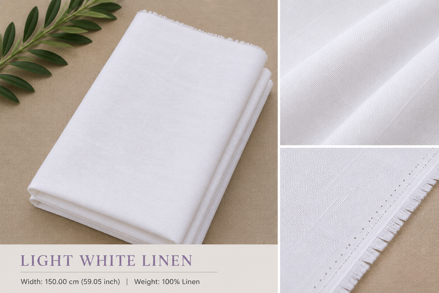 White Linen Fabric