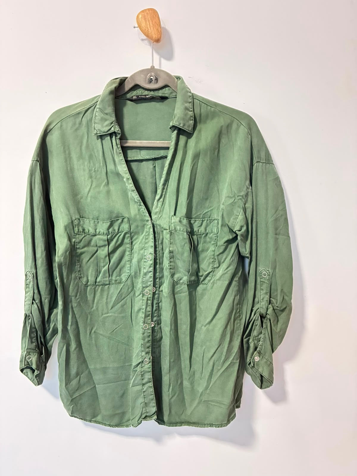 Camisa Zara Verde Musgo _ Tam: S/M