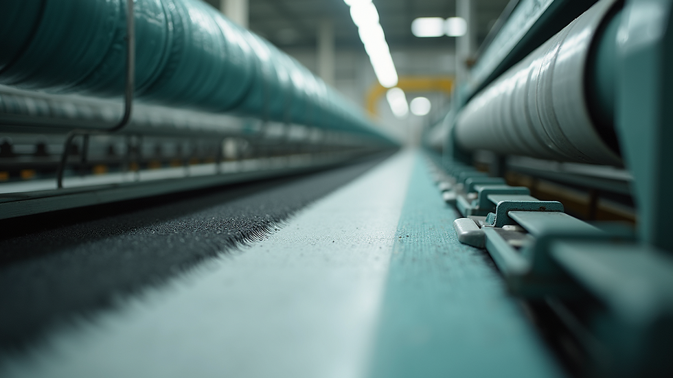 High angle view of a sustainable textile factory