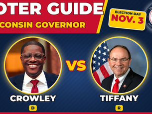 Voter guide card: Wisconsin governor, David Crowley and Tom Tiffany
