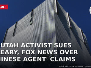 TDFP cover: Ex-Utah activist Taylor Knuth sues Kevin O'Leary and Fox News over 'Chinese agent' claims; photo of the federal courthouse in Salt Lake City
