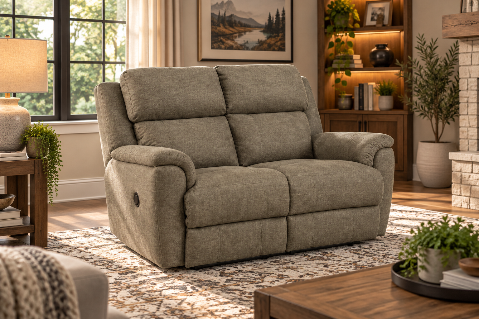 Milan Northwest Tan Reclining Loveseat