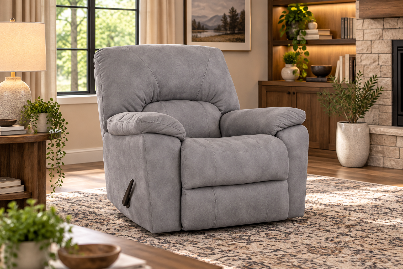 Rhino Grey Rocker Recliner