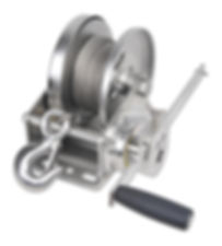 EABW1000SS STAINLESS STEEL HAND WINCH WITH AUTO BRAKE SS CABLE AND  SS HOOK