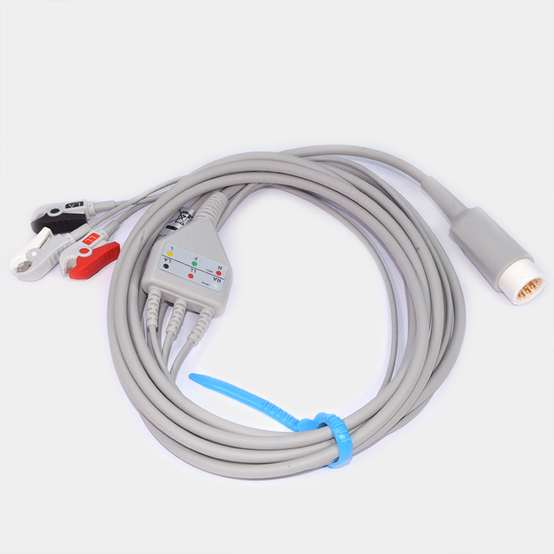 Cable con pinzas y conector gris; Brazalete tipo adulto largo. Ref V0124C-L.