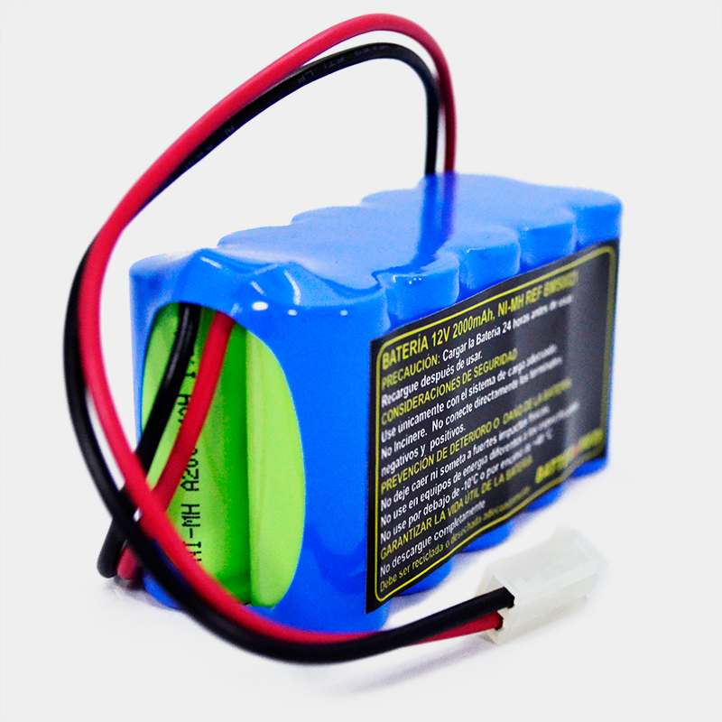 Battery pack with visible text, acople ohmeda, red and black wires attached.