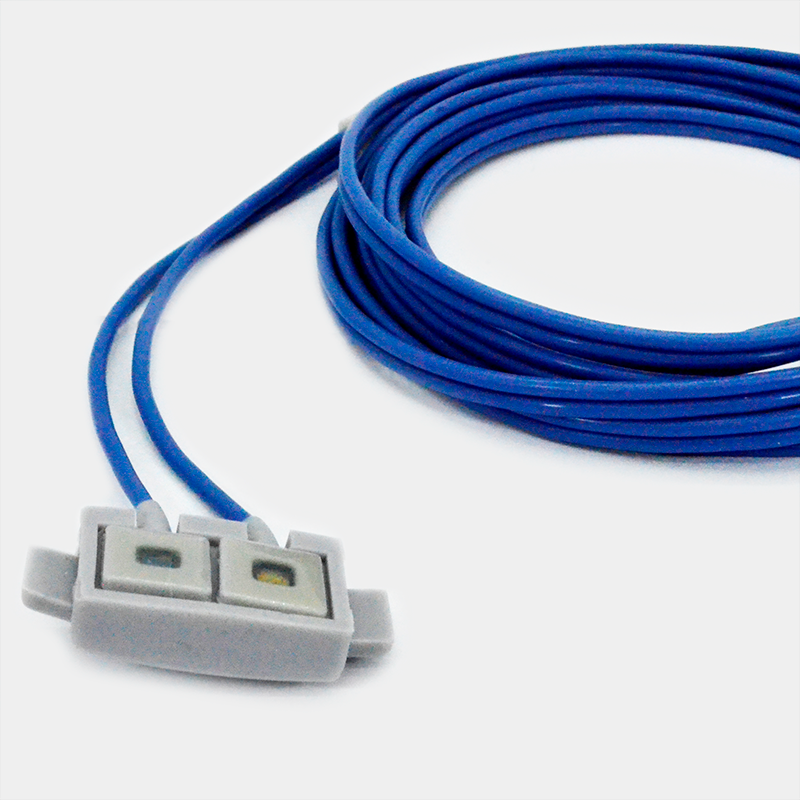 Miniatura: Cable azul con conector, Sensor de SpO2. Ref P9315G. Conexión para equipo médico.