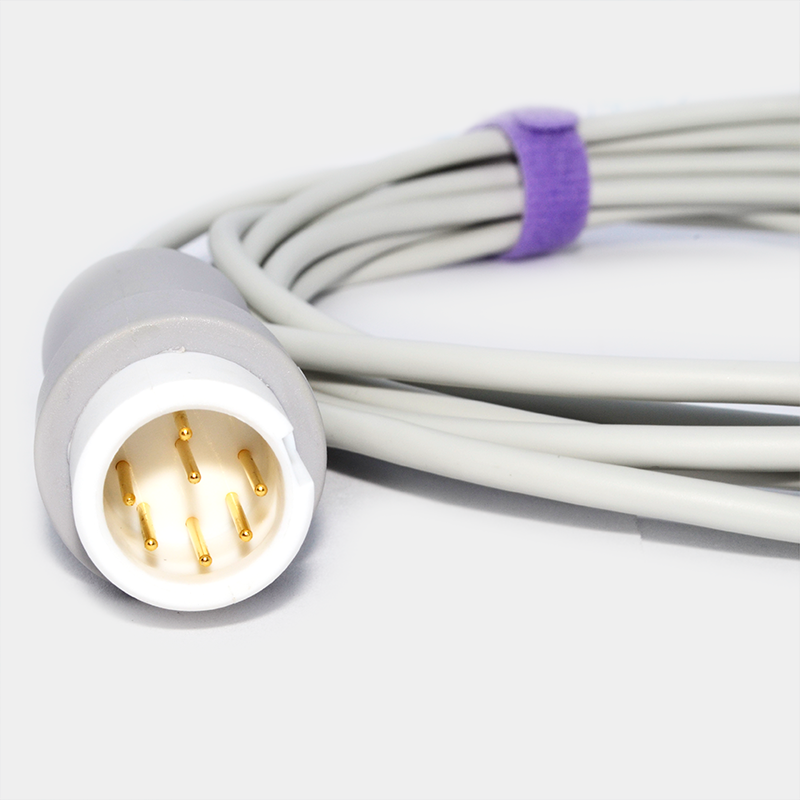 Miniatura: Conector de cable gris con pines dorados, Sensor de SpO2. Ref SP4366. Primer plano.
