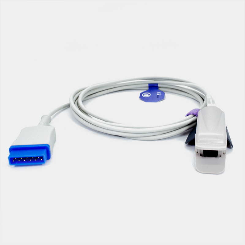 Cable conector de sensor de SpO2, Ref SP9310K, sobre fondo blanco.