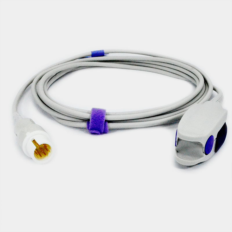 Sensor de SpO2. Ref SP9342D, cable de sensor para monitoreo, fondo blanco, conector