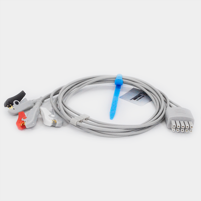 Cable gris con conectores, Latiguillos tipo ASP. Ref DX3-90P. Producto para uso médico.