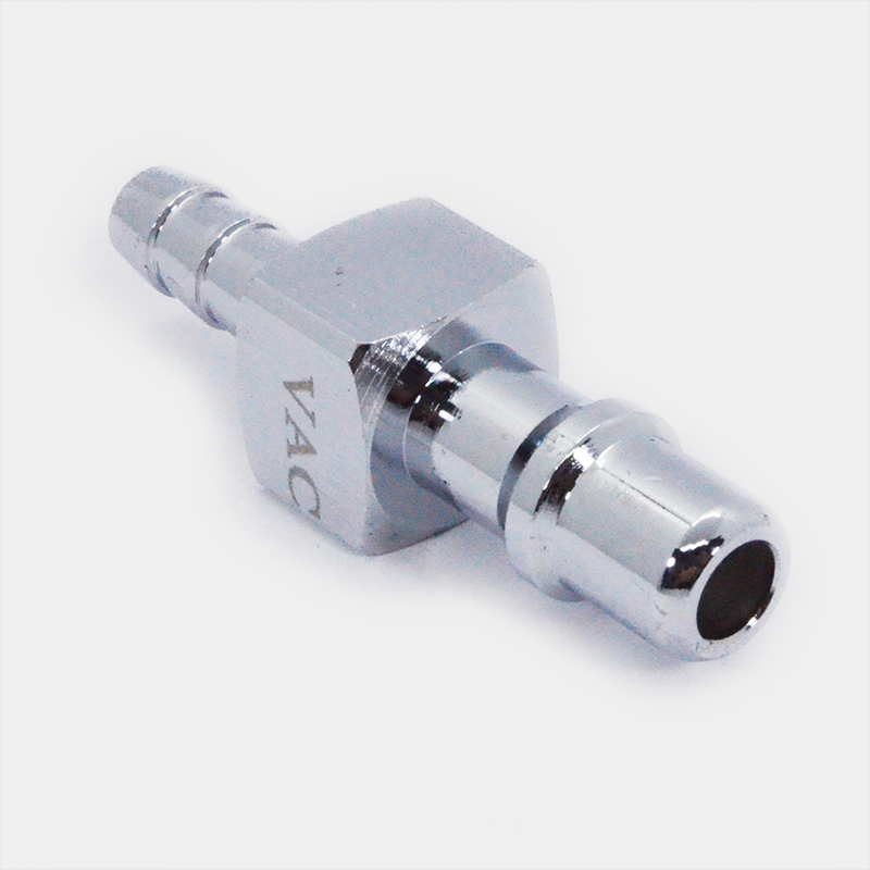 Conector metálico con la palabra VAC; Acople Ohmeda (Ohio, Diamond) para aire. Ref 6700-0518-803. Accesorio industrial.