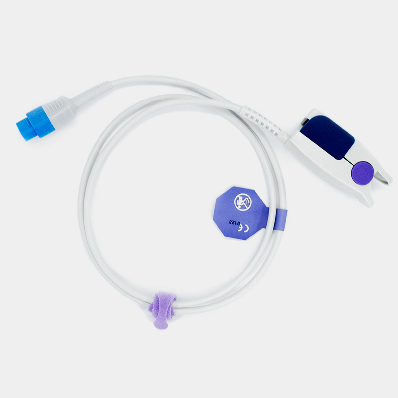 Sensor de SpO2. Ref SP1530F, cable con conector y dispositivo médico, tecnología de medición.