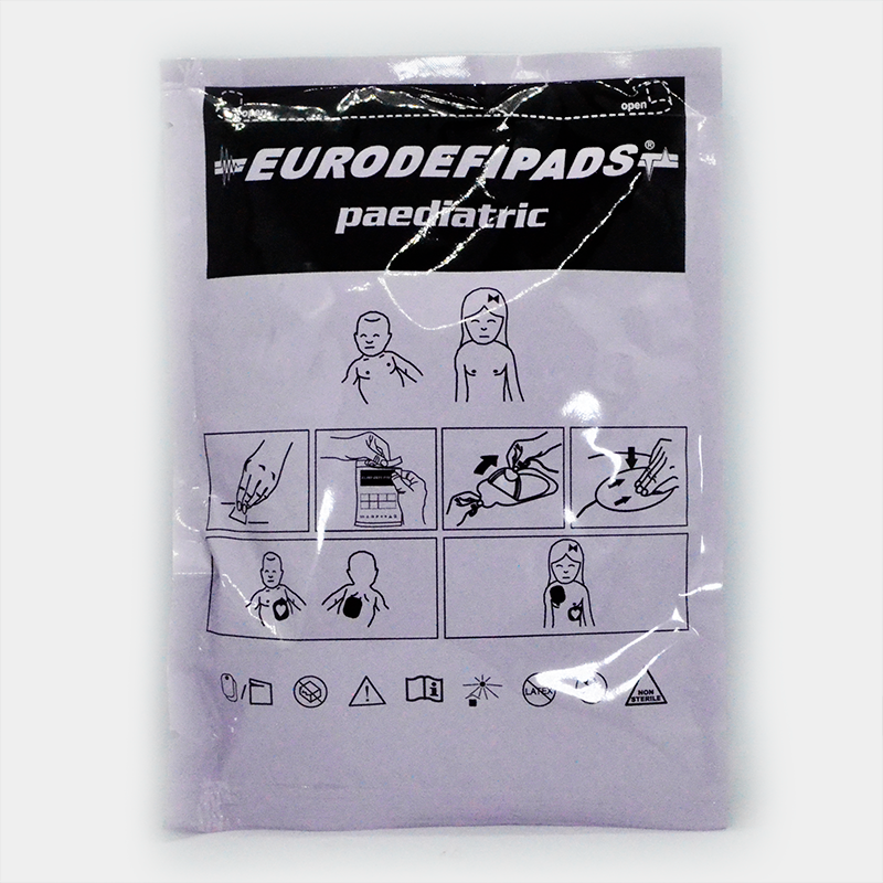 EURODEFIPADS paediatric, instructions on the package, Electrodos multifunción. Ref F7961P, medical equipment.