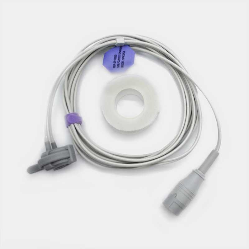 Cable con Sensor de SpO2, cinta adhesiva y etiqueta. Sensor de SpO2. Ref SP4366. Conexiones médicas.