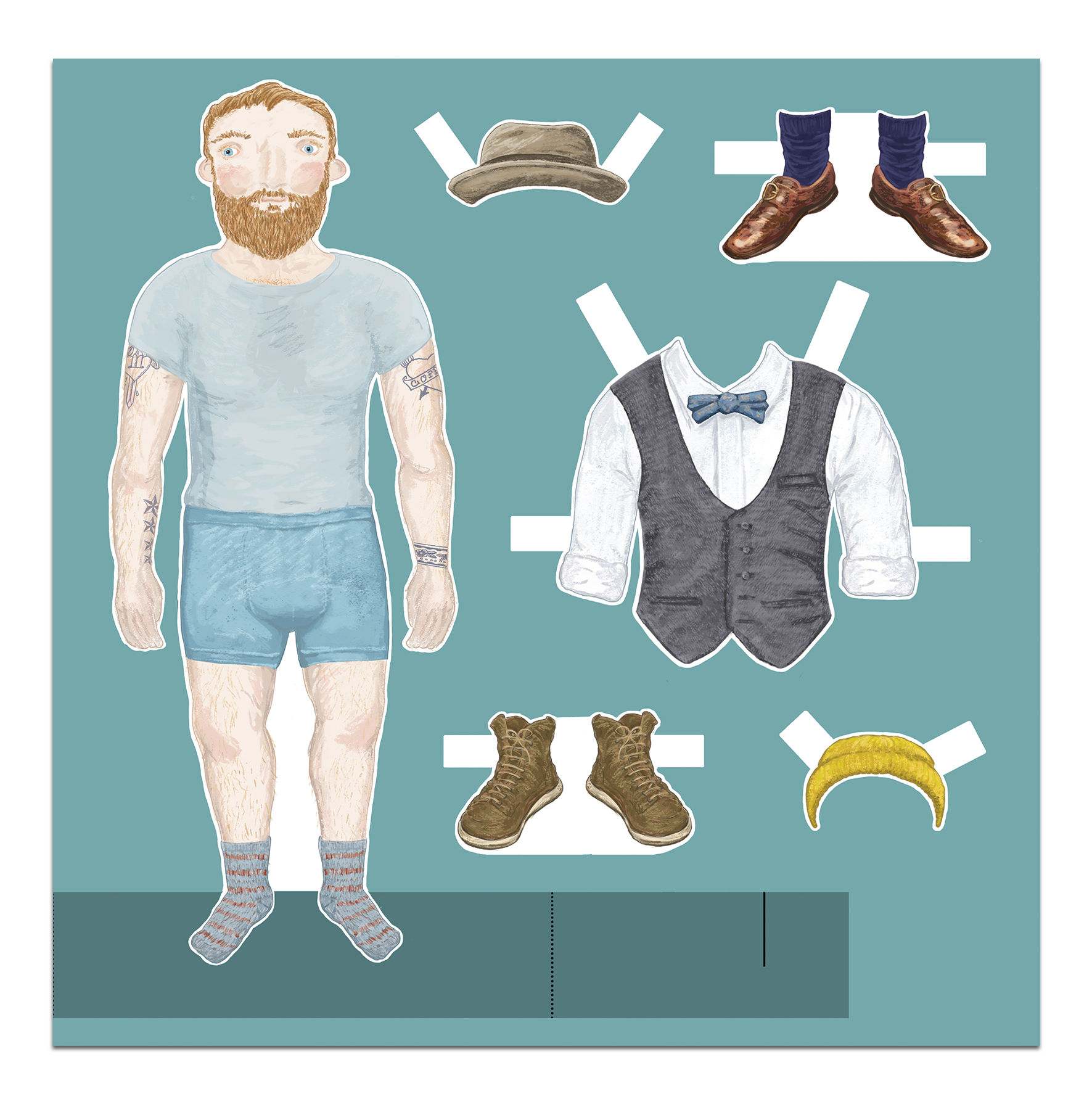 Dress Up Man Greetings Card