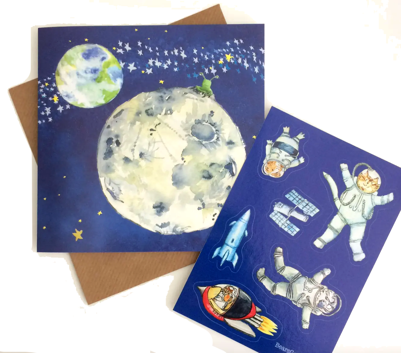 Space Animals Sticker Card
