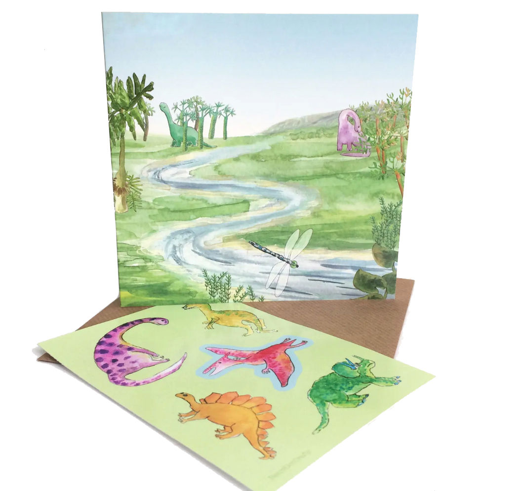 Dinosaur Sticker Greetings Card