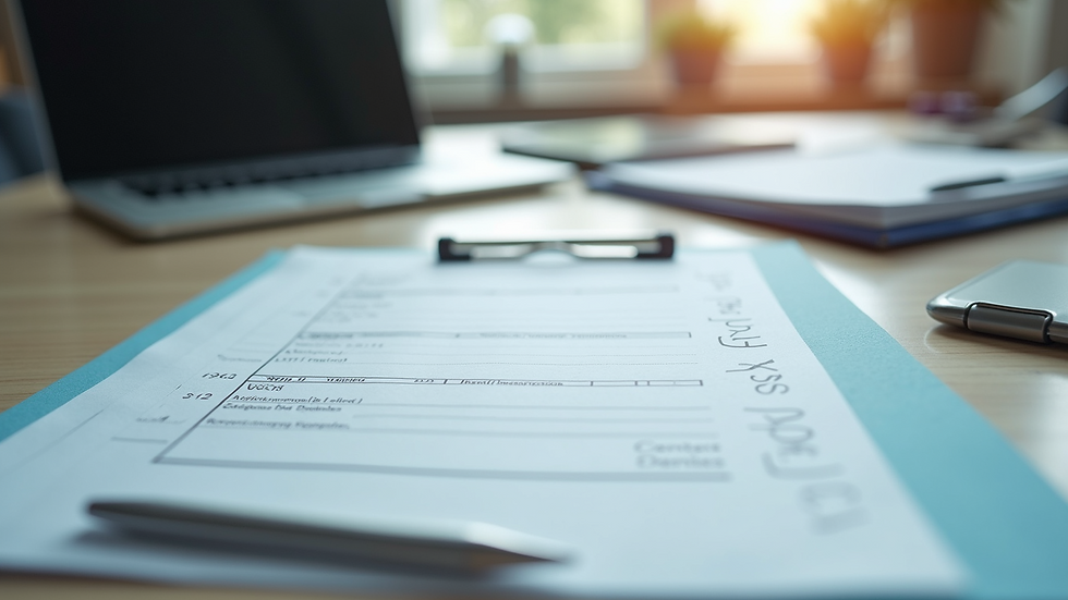 High angle view of a prescription pad and pen on a desk