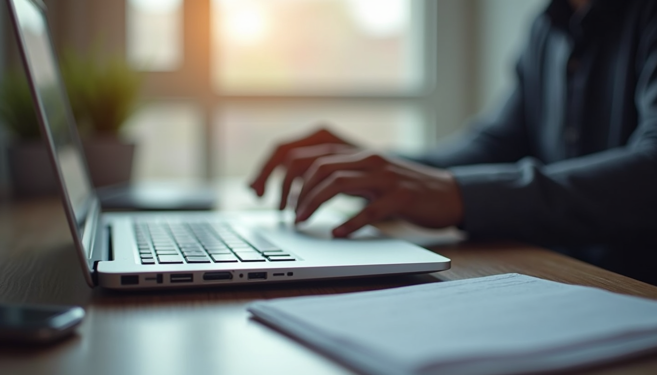 Personne travaillant sur la création de site web sur ordinateur.