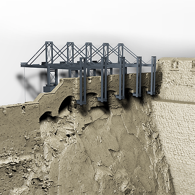 3D-Modell der Konstruktion der Notsicherung