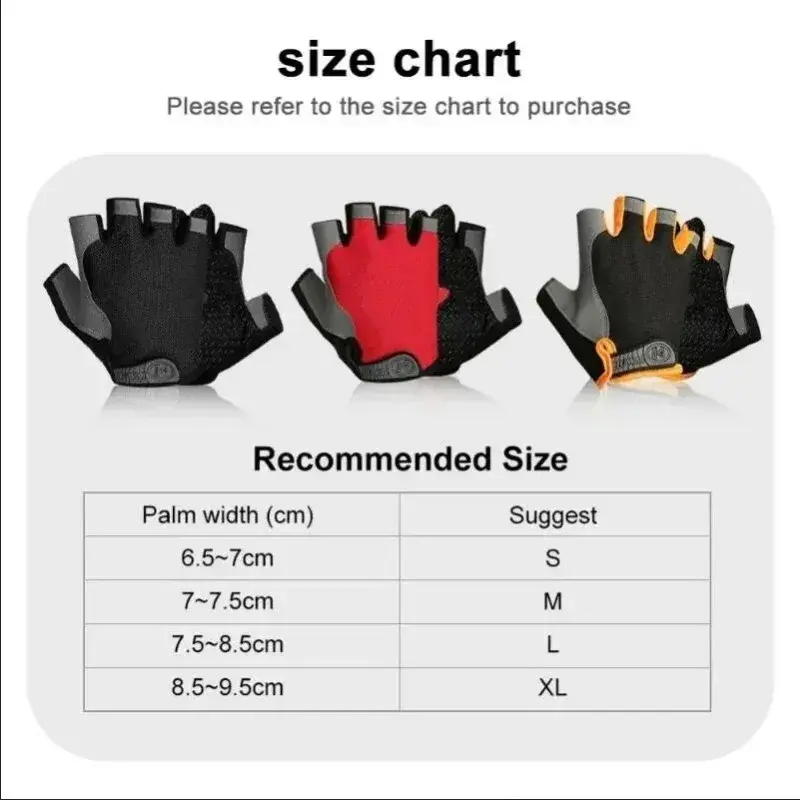 Thumbnail: 1Pair Gym Gloves Fingerless Gloves Anti-Slip Shock-Absorbing Gloves Sports