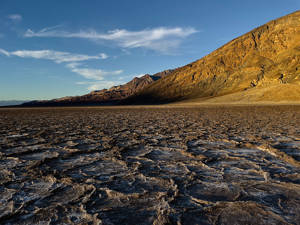 Remnants of salt crystals at Badwater Basin within Death Valley National Park