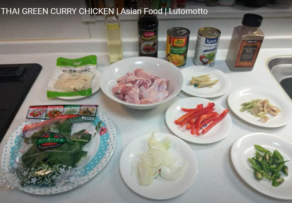 Thai green curry chicken ingredients