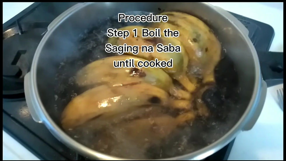 Saging na saba boiling