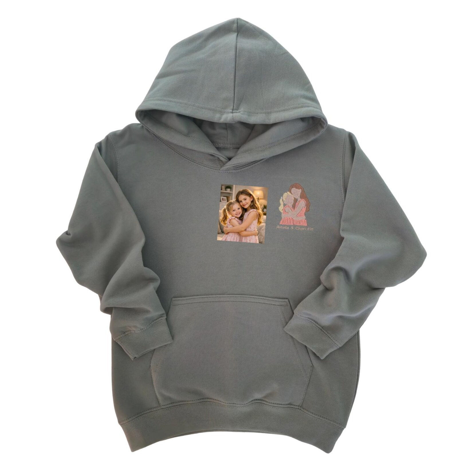 Personalised Family Photo Embroidered Hoodie
