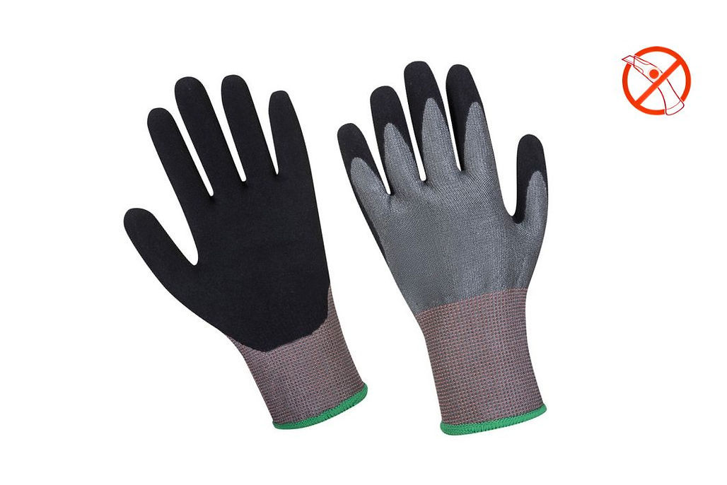 18G Cut D sandy nitrile coated glove