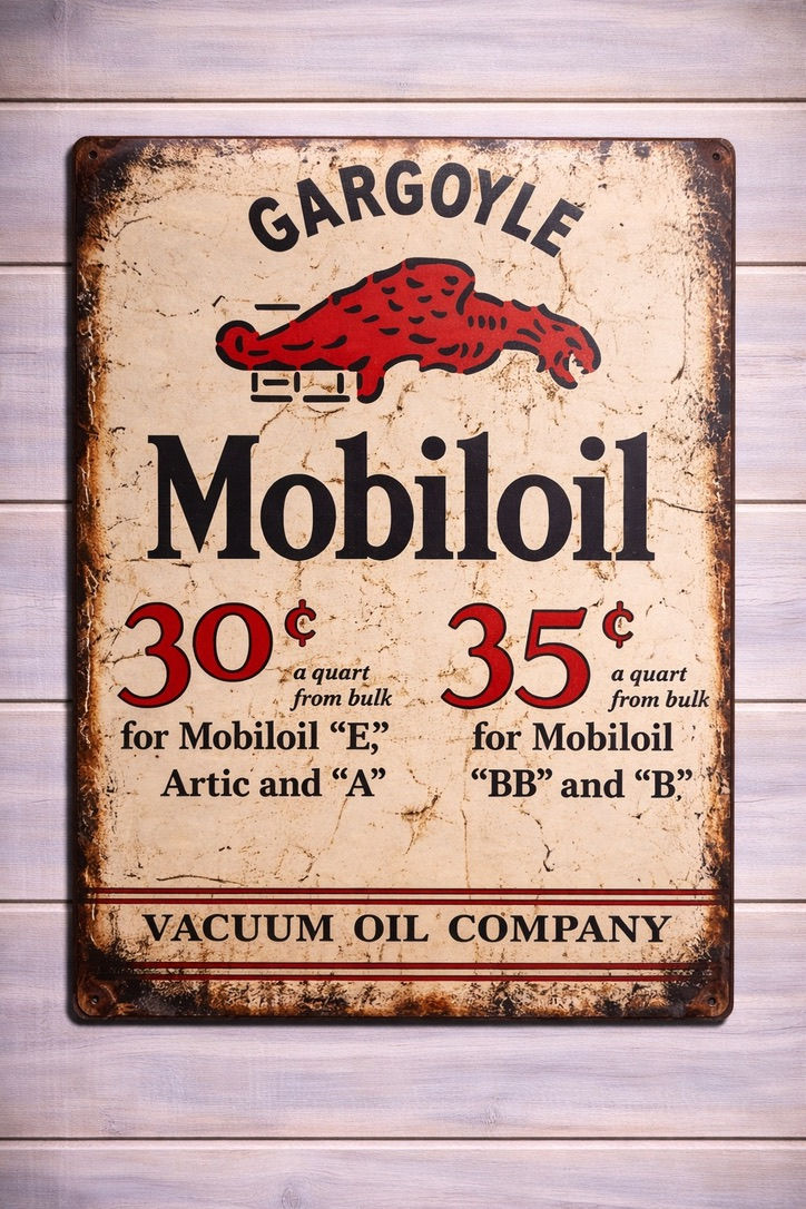 mobil oil gargoyle Metal Sign 30x40