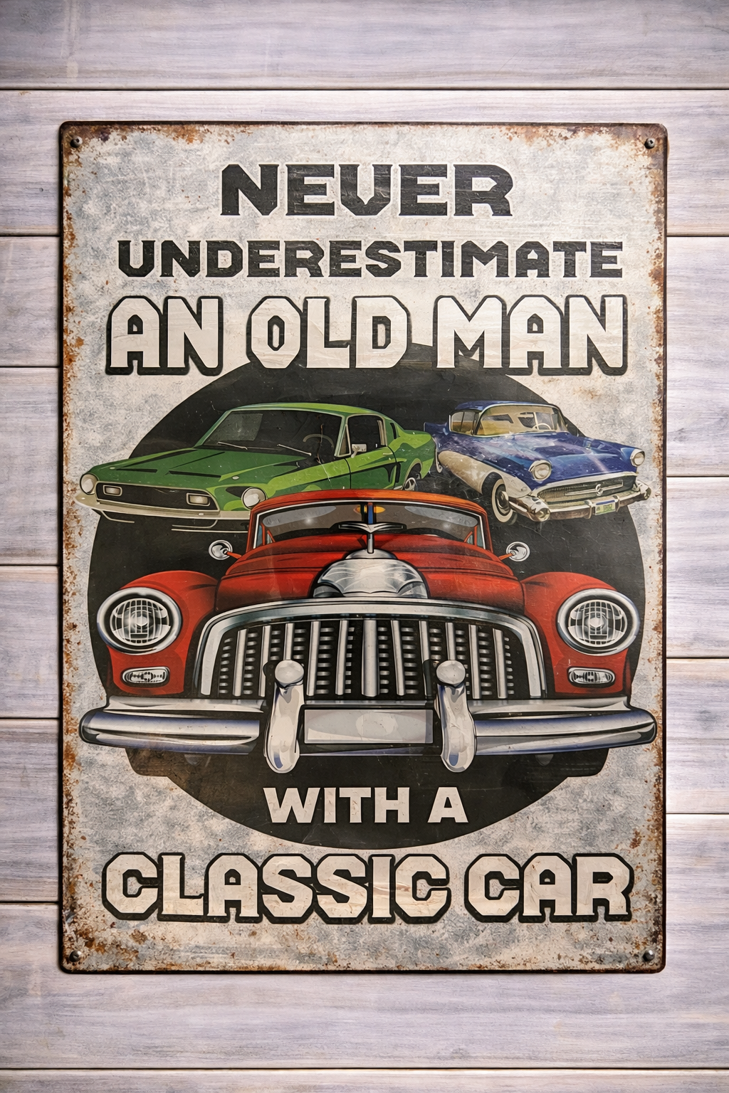 Oldmans Classic Cars Metal Sign 30x40cm - Garage Man Cave Wall Decor