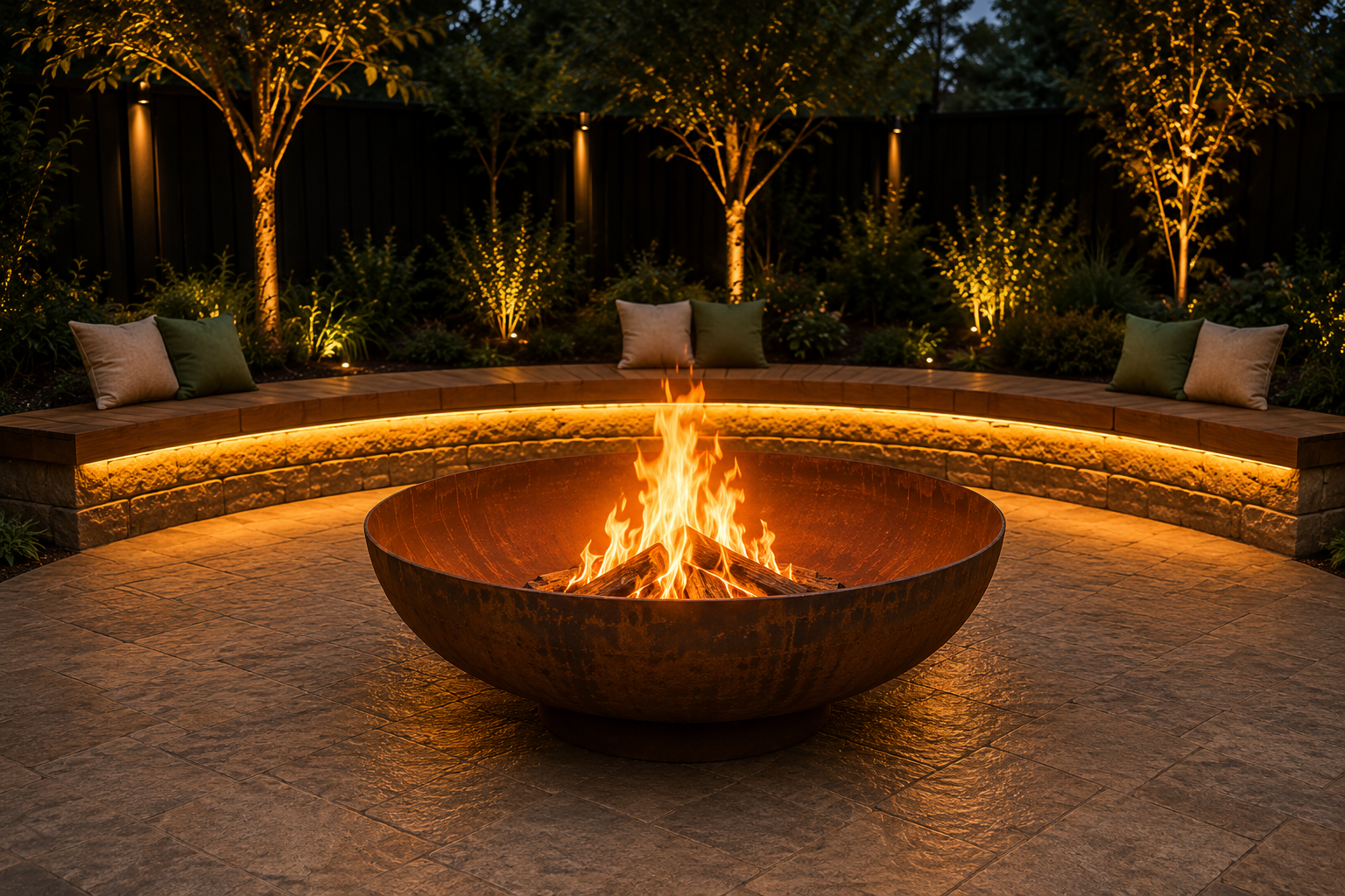 Premium 1500mm Corten Steel Fire Pit | 5mm Heavy Duty Steel