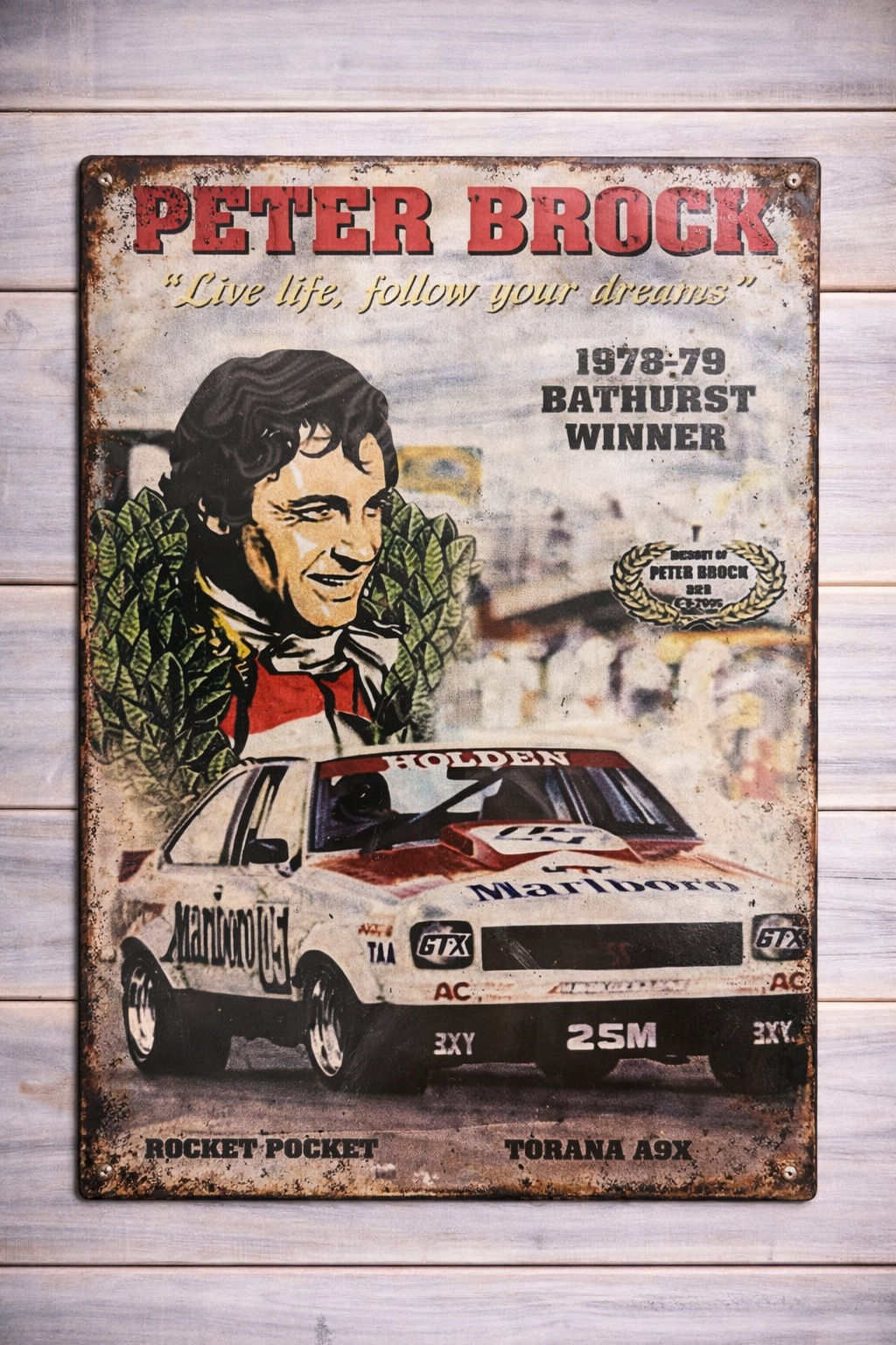 Holden Peter Brock Metal Sign 30x40cm - Garage Man Cave Wall Decor
