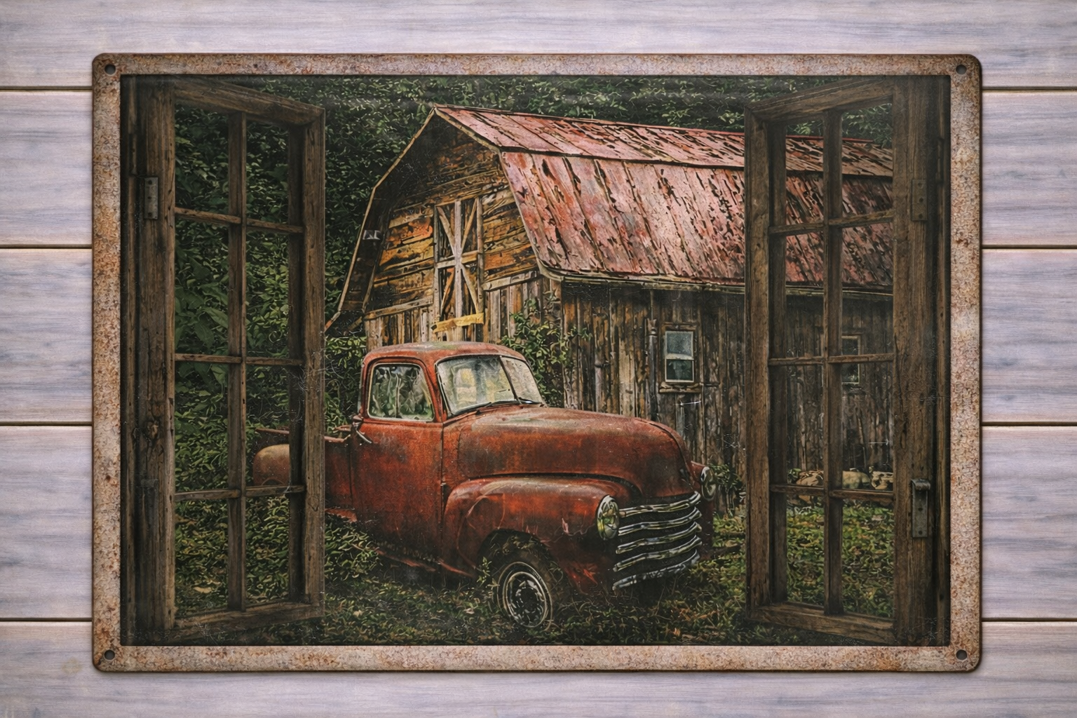 Rustic Barn Metal Sign 30x40cm