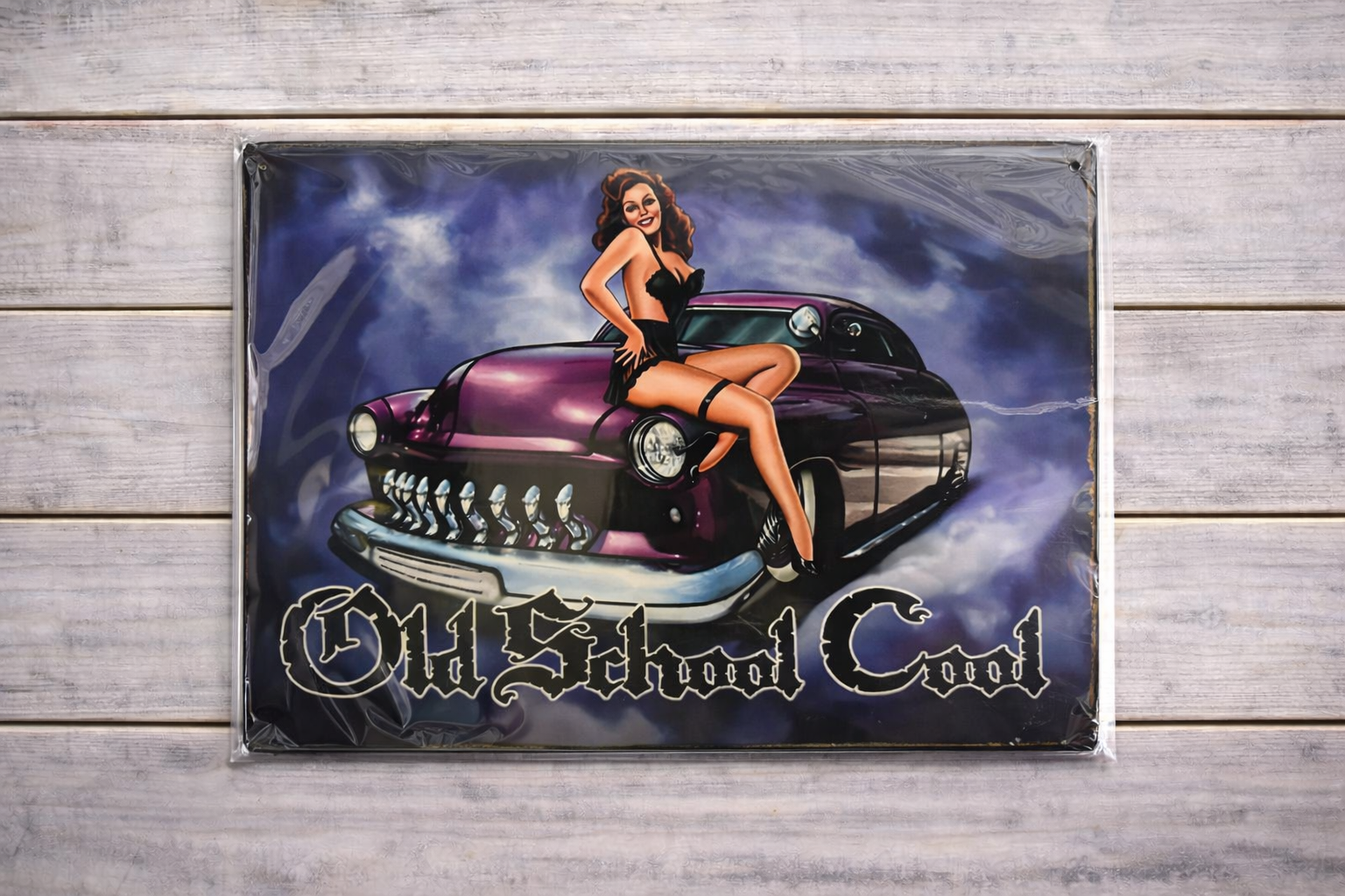 Old Skool Cool Pin Up Metal Sign