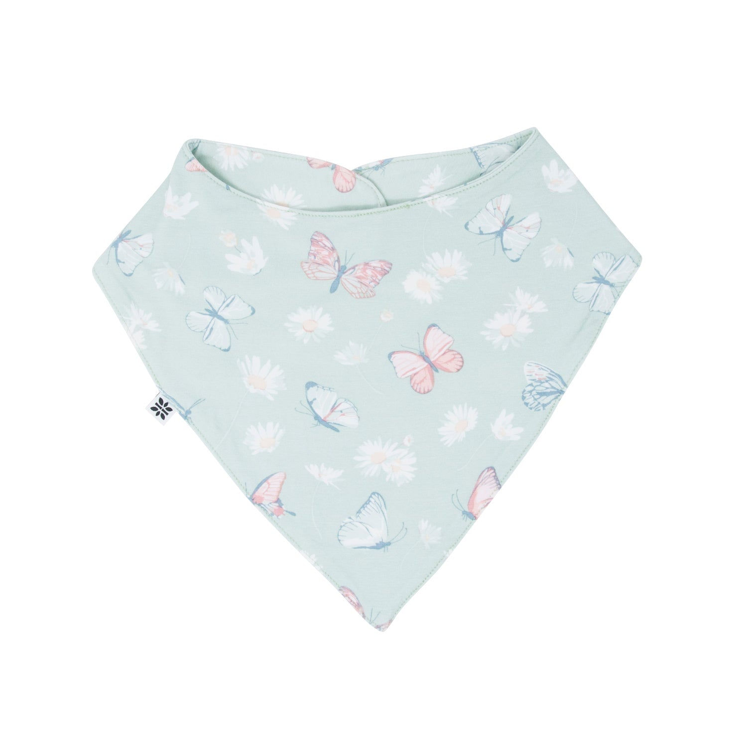 Butterfly Daisy Mint Baby Bib