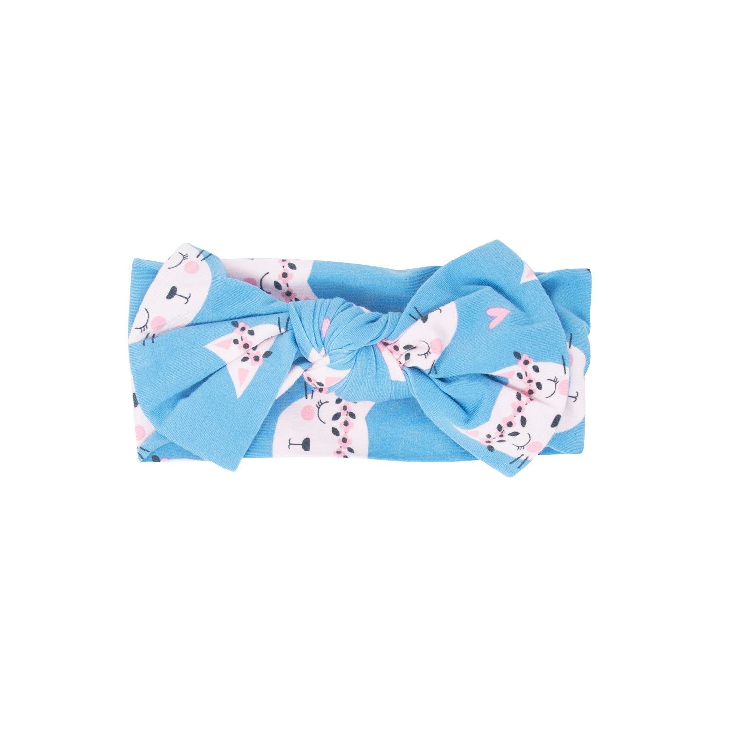 Pretty Pink Cat Baby Knotted Bow