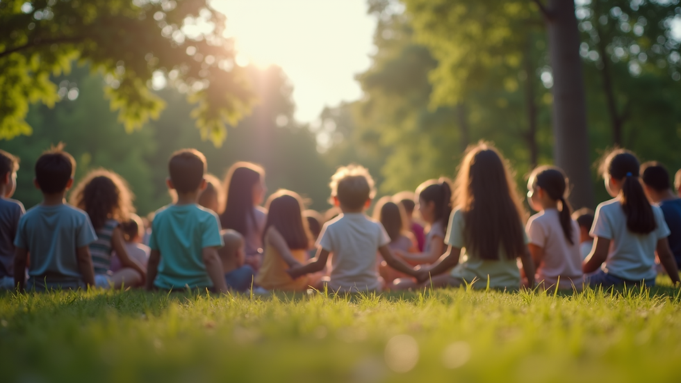 Eye-level view of a community gathering at a local park