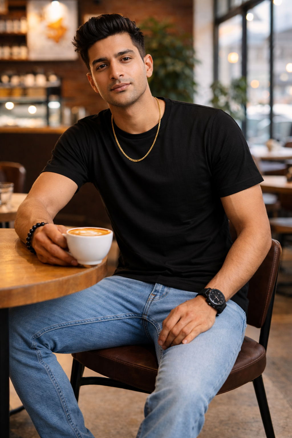 Black Basic Plain Tees