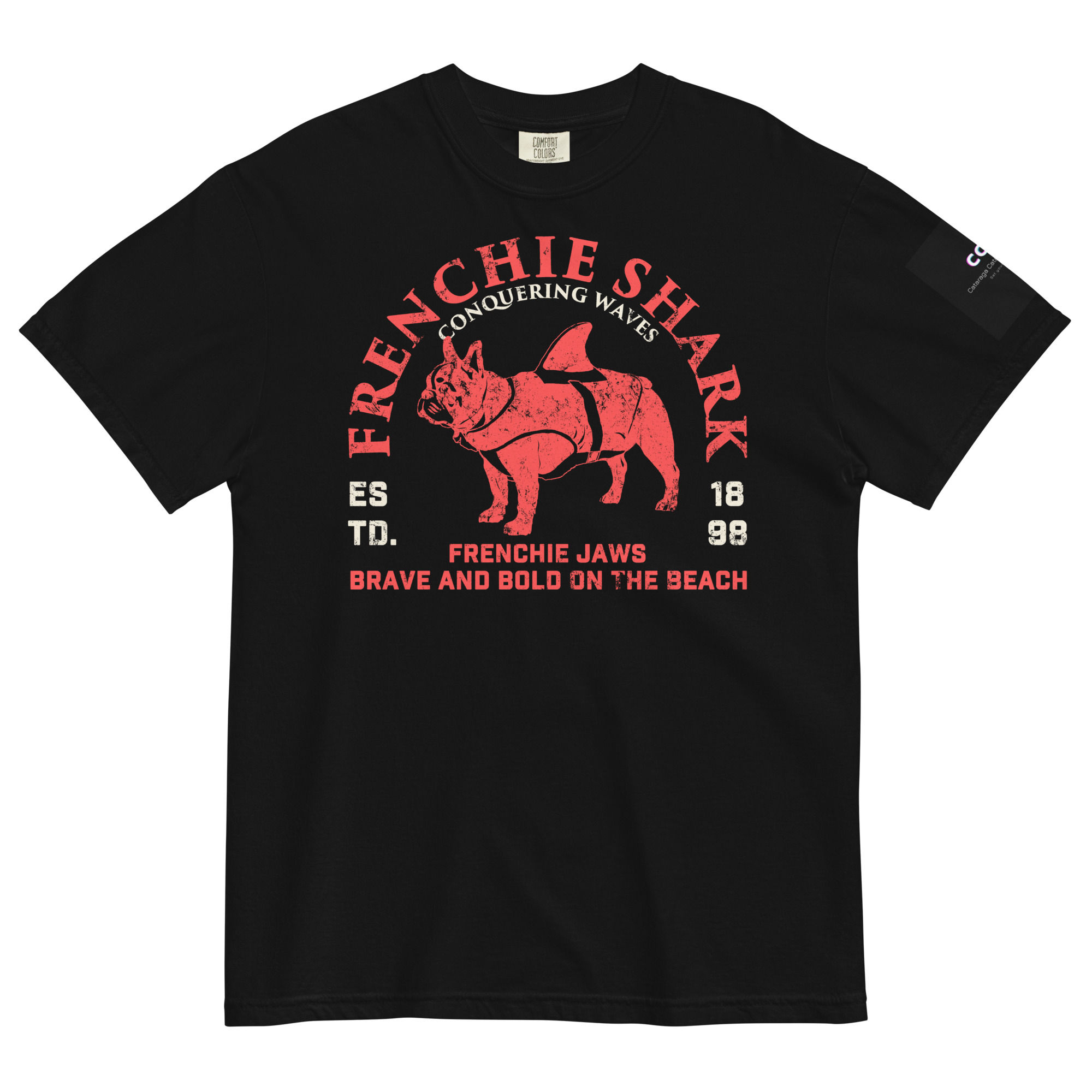 Unisex garment-dyed heavyweight t-shirt "FRENCHIE SHARK"