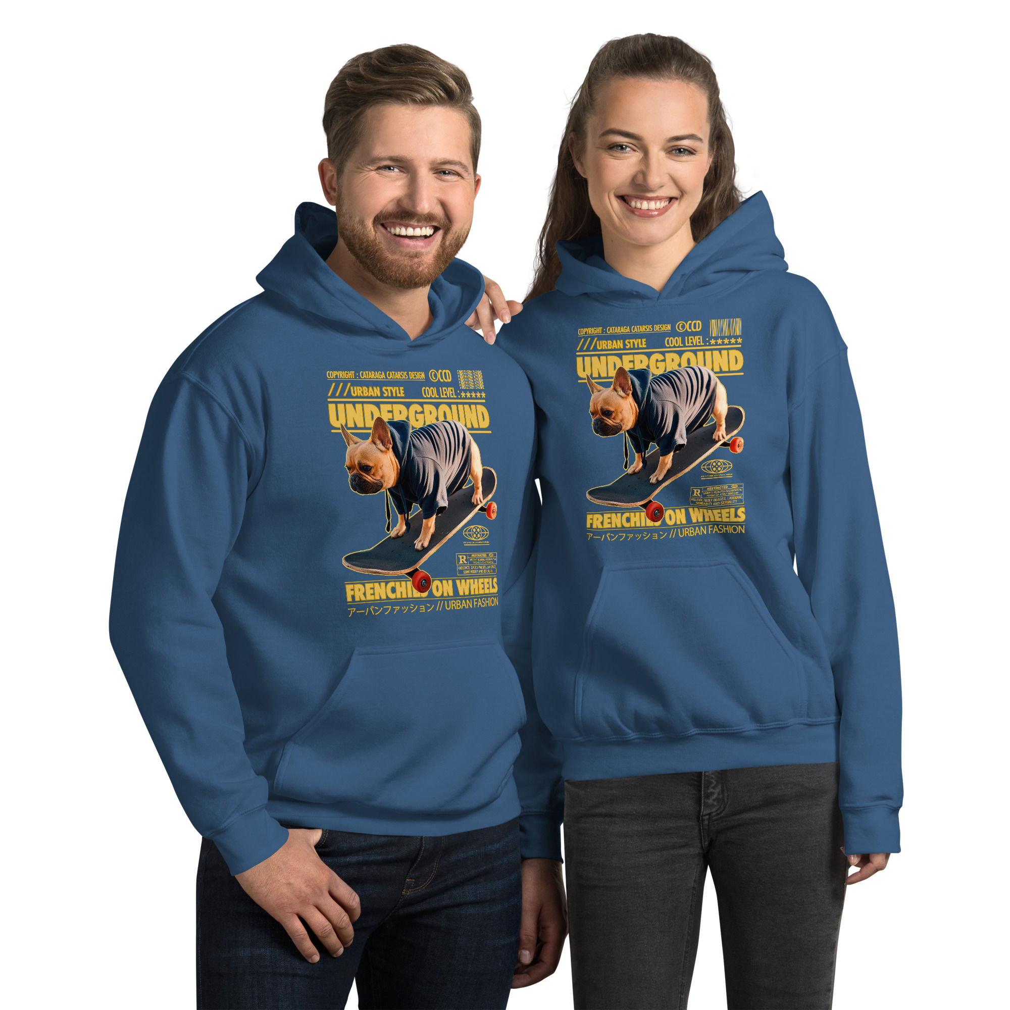 Unisex Hoodie "Frenchies on Wheels"